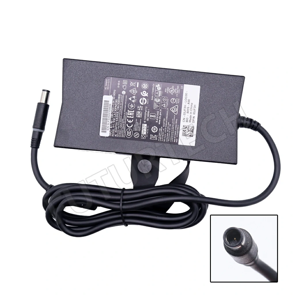 Adapter Dell 19v5 - 6a7 | Center Pin (Chocolate Shape) 130W (ORG) DELL GOL PIN 130W