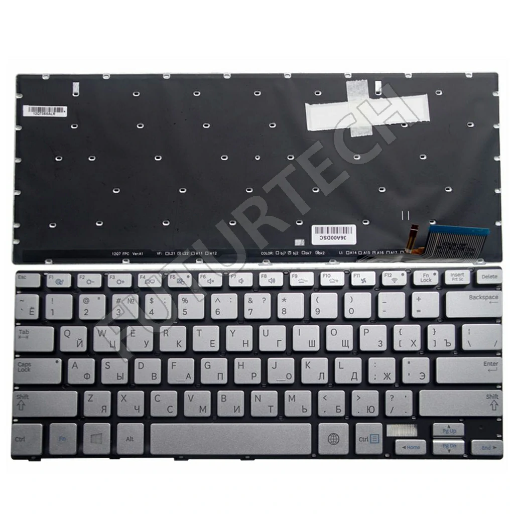Keyboard Samsung 730U3E NP740U3E 740U3E NP730U3E Backlite Silver
