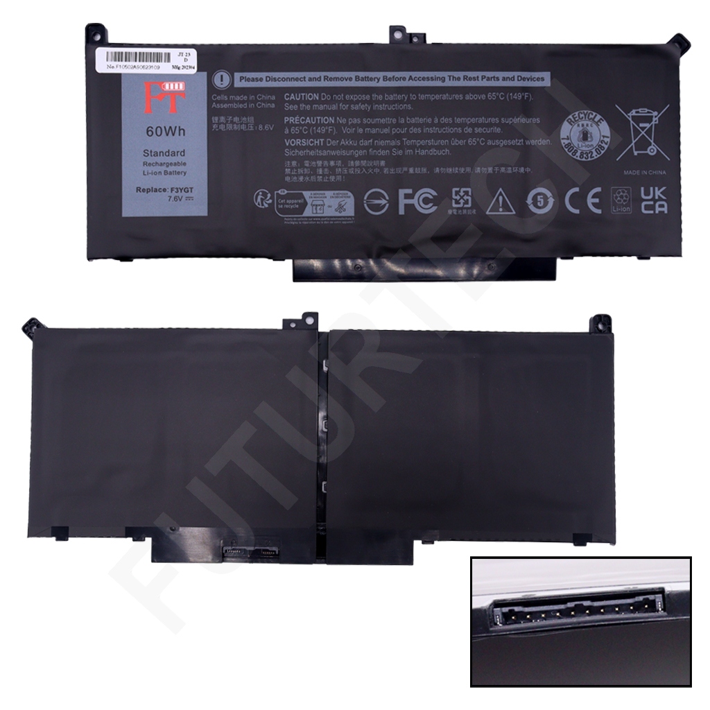 Battery Dell Latitude 7280 7480 7490 4 Cell 60Wh F3YGT 7.6V