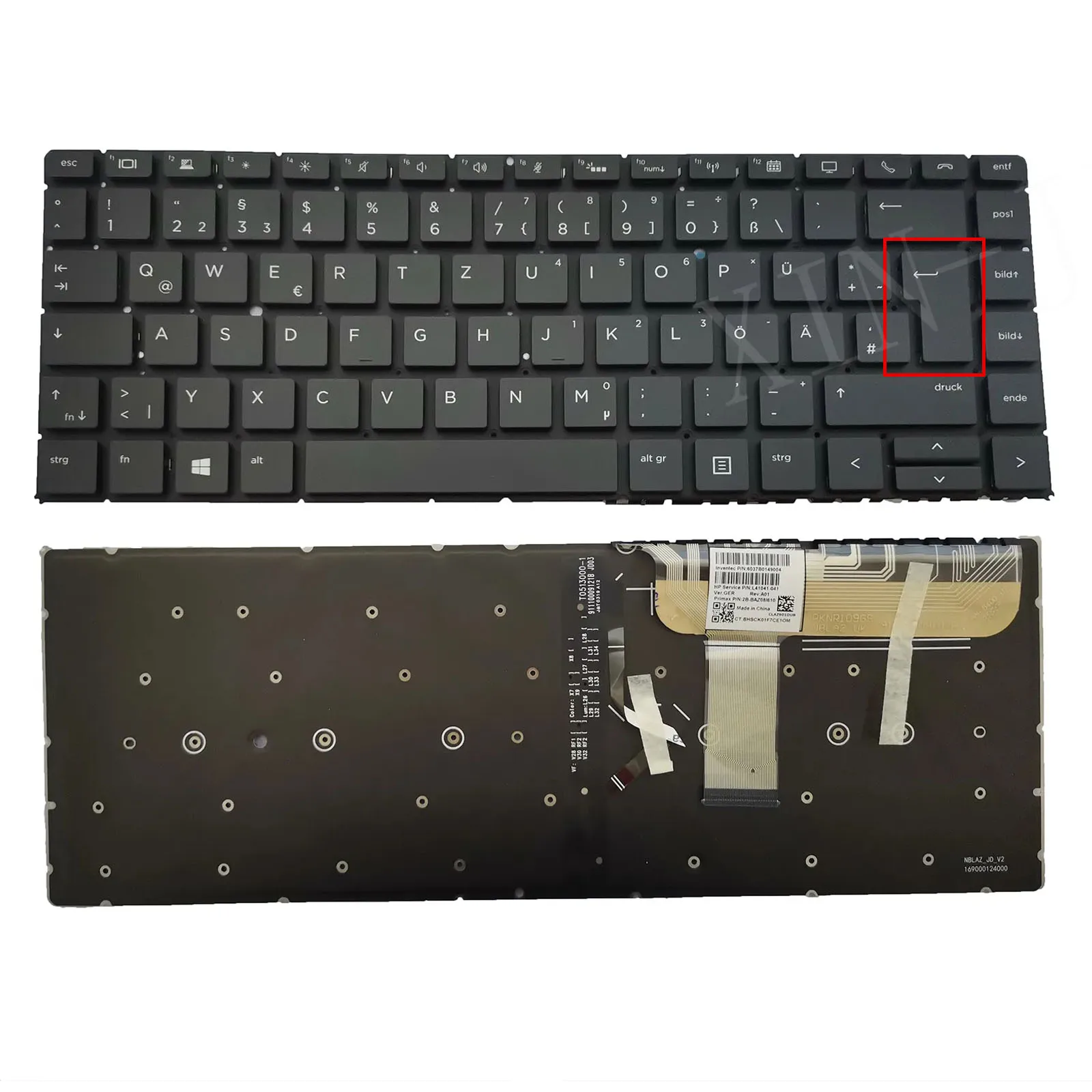 Keyboard HP EliteBook Folio X360 1040-G4 1040-G5 1040-G6 Internal Backlite UK