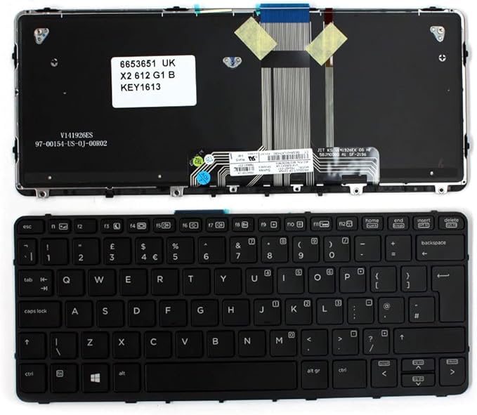 Keyboard HP Pro X2 612-G1 Backlite Black Frame UK