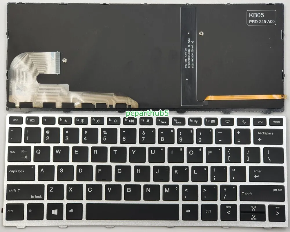 Keyboard HP 830-G5 730-G5 735-G6 836-G5 Backlite Silver Frame