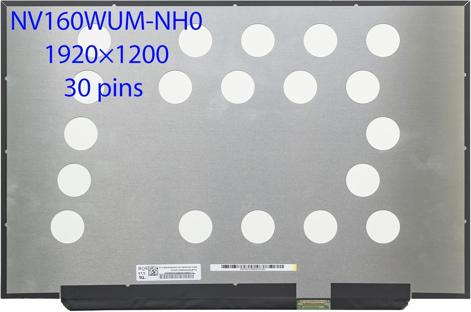 LED 16.0 Matte FHD+ | 30 PIN (Without Fitting/Edgeless) NV160WUM-NH0 border less