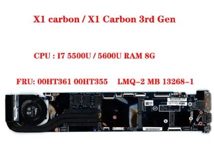 Motherboard Lenovo ThinkPad X1 Carbon 3rd Gen | i7-5th Gen (With Heastink+Fan)