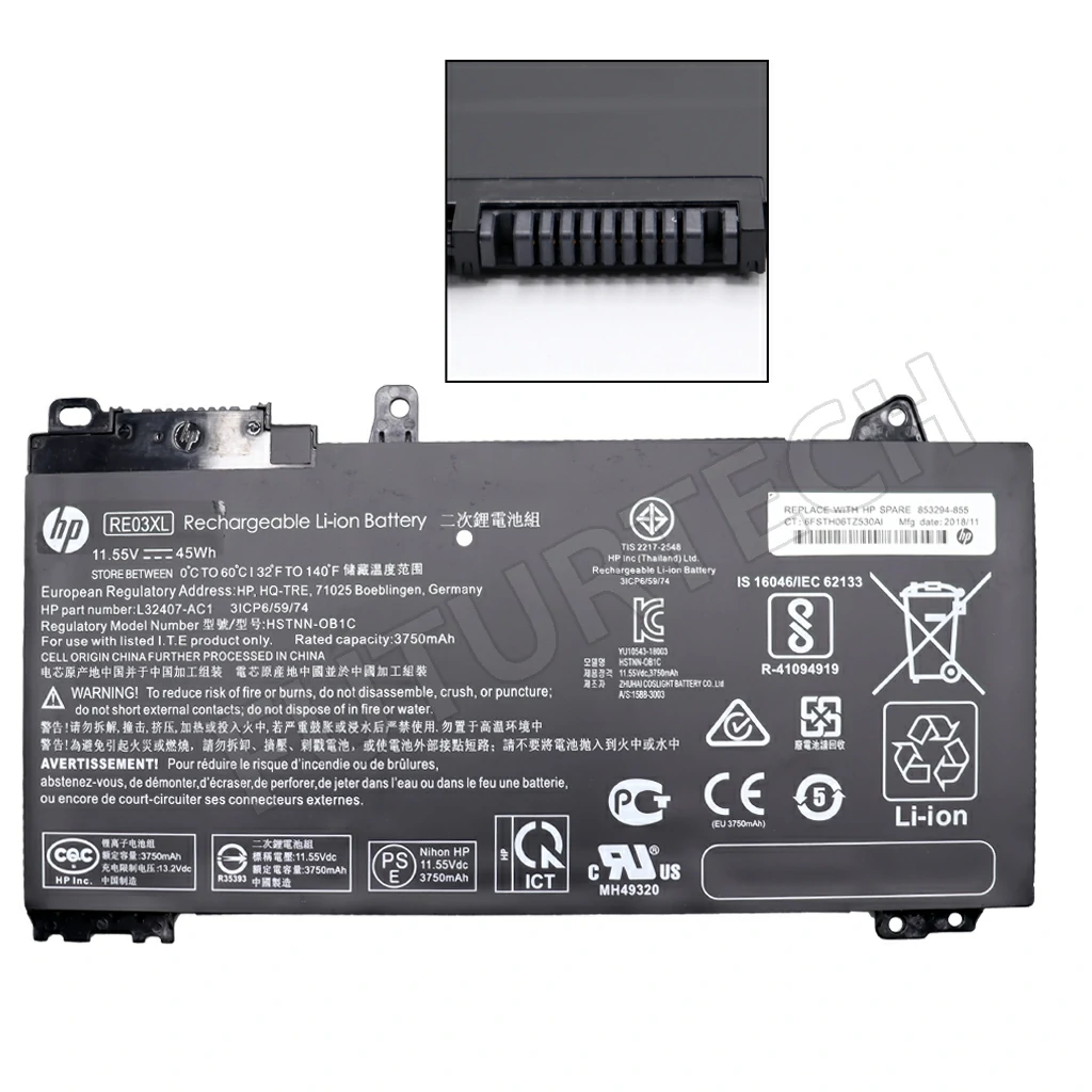 Battery HP ProBook 430 G6 440 G6 450 G6 440 G7 G6 G7 Series RE03XL