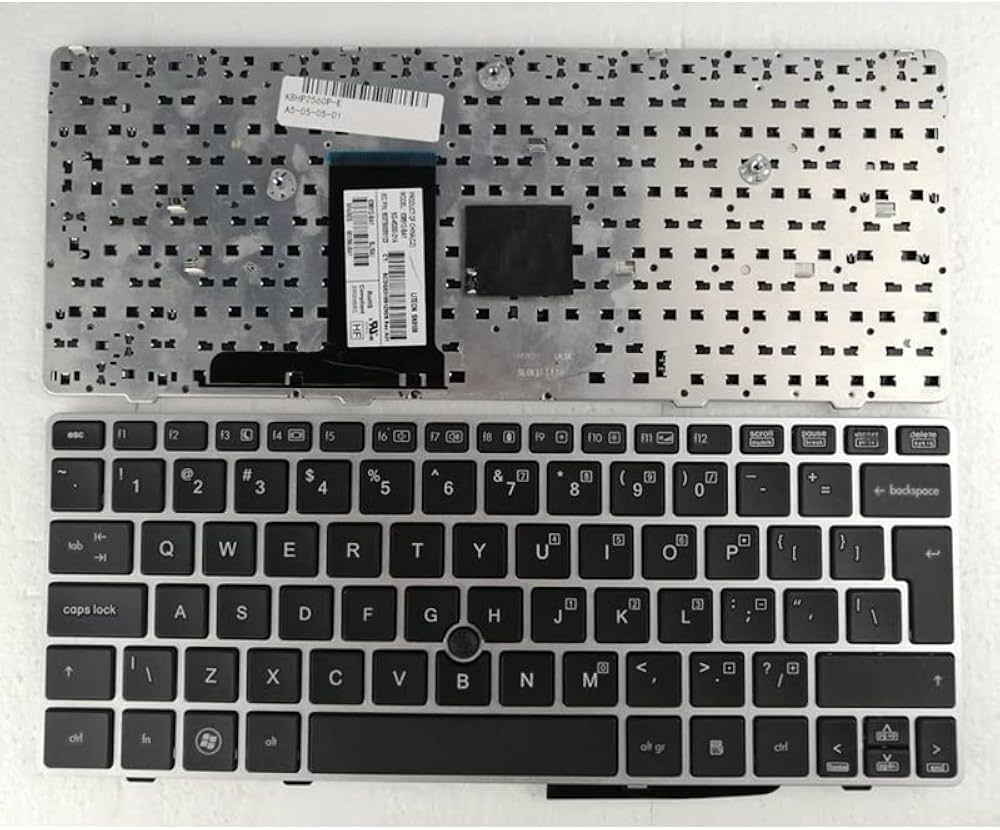 Keyboard HP EliteBook 2560p 2570p Pointer Silver Frame ORG