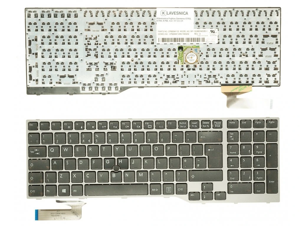 Keyboard Fujitsu E753 E754 A544 AH544 AH564 Pointer White