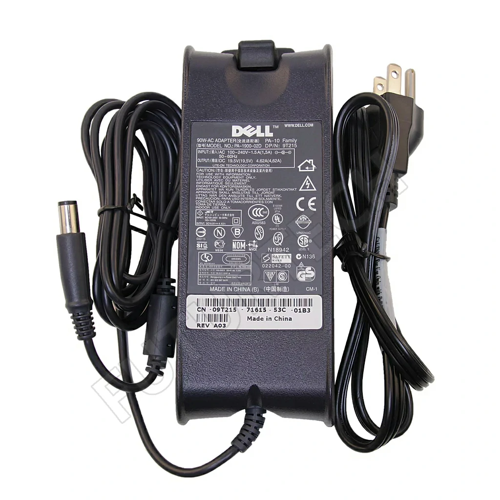 Used Adapter Dell 19v - 4a62 | Center Pin-90w (Old Shape) ORG DELL GOL PIN 90W