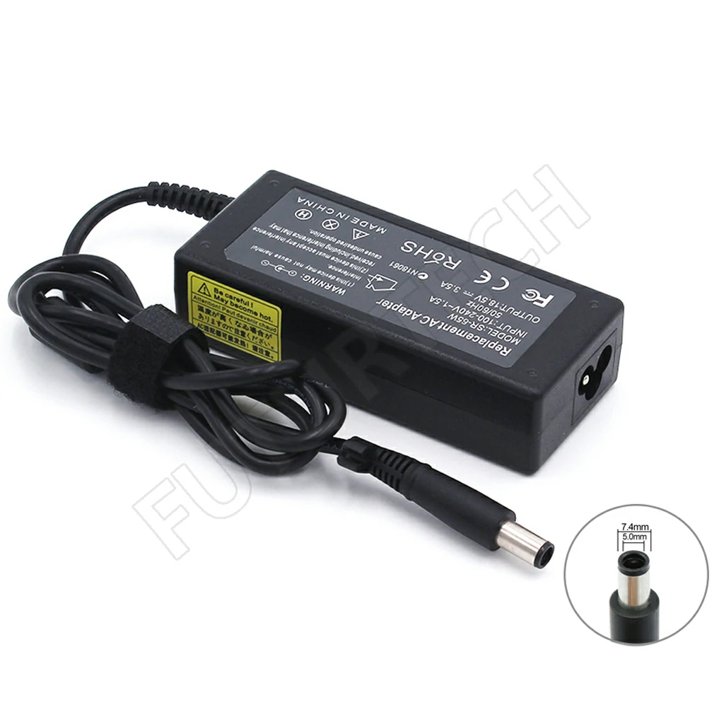 Used Adapter HP 18v5 - 3a5 | Center Pin (7.4*5.0) 65w (ORG) HP Gol Pin 65w
