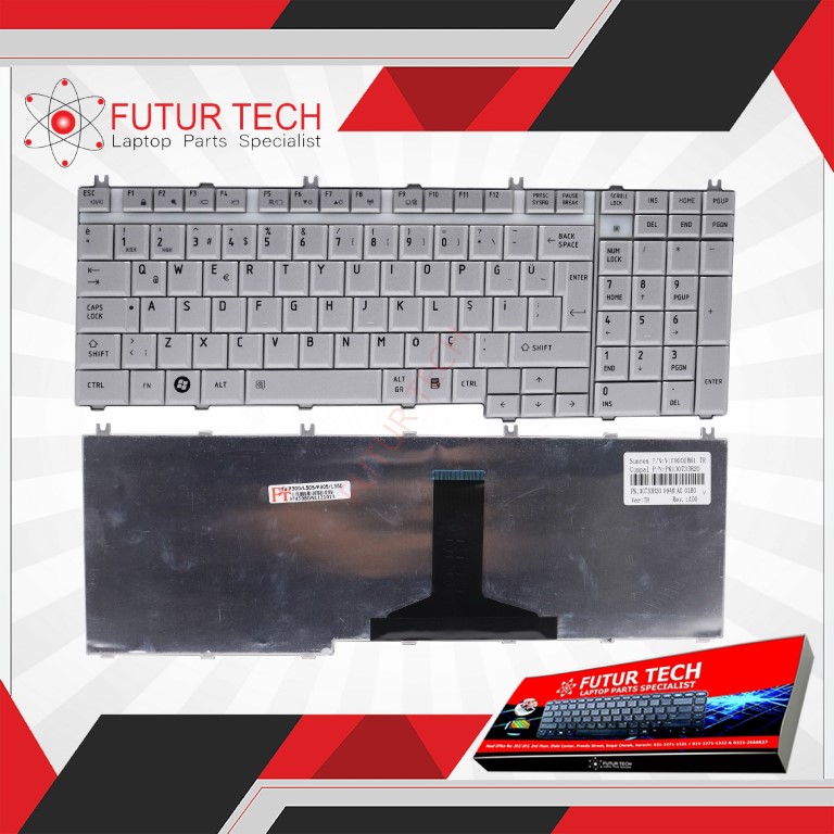 Keyboard Toshiba P300 L505 P305 L350 L355 B450 C Silver