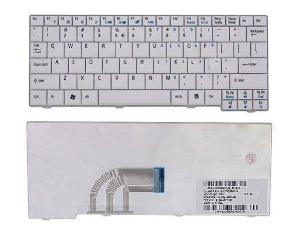 Keyboard Acer Aspire One ZG5 ZG6 ZA8 ZG8 White