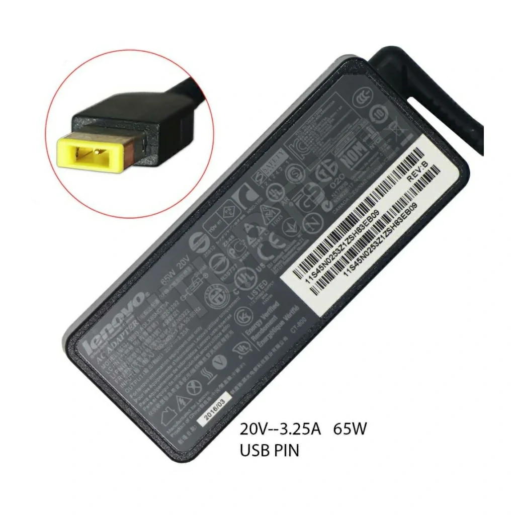 Used Adapter Lenovo 20v - 3a25 | Lenovo USB Pin 65W (ORG)