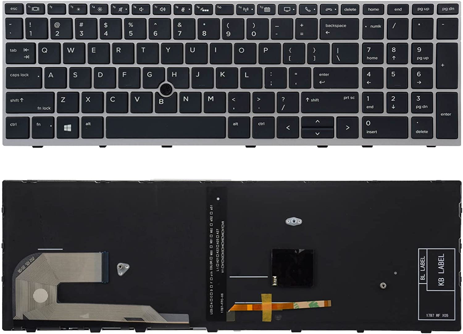 Keyboard HP EliteBook 850-G5 755-G5 850-G6 15u-G5 15u-G6 Pointer Backlite ORG