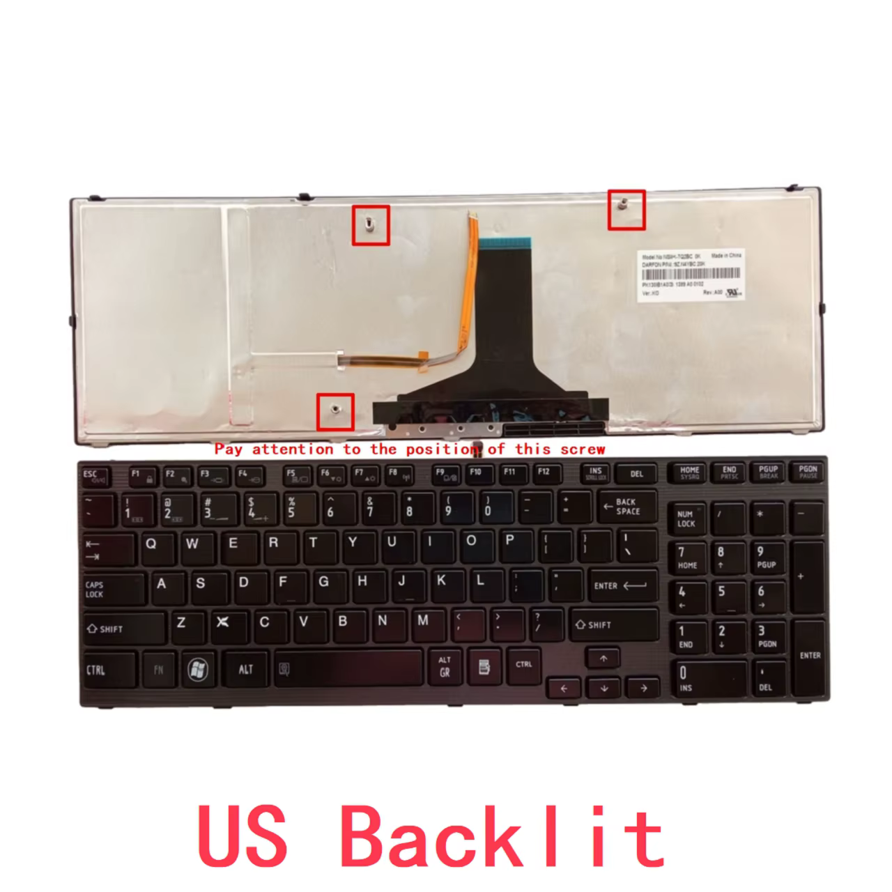Keyboard Toshiba P750 P750D P755 P755D Qosmio X770 X775 Backlite