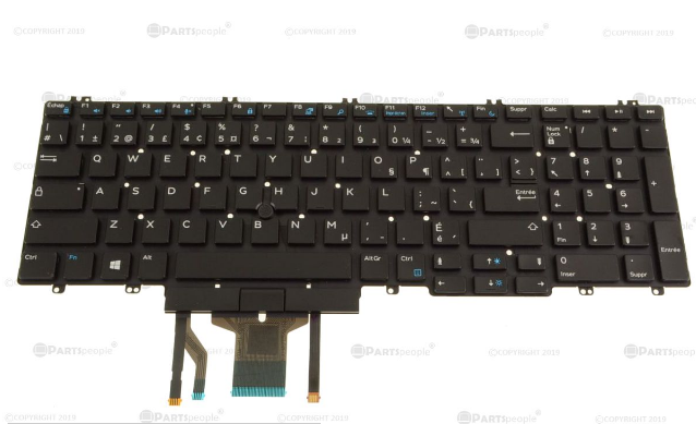 Keyboard Dell Precision 7730 7530 7740 7540 Pointer Backlite Black US ORG
