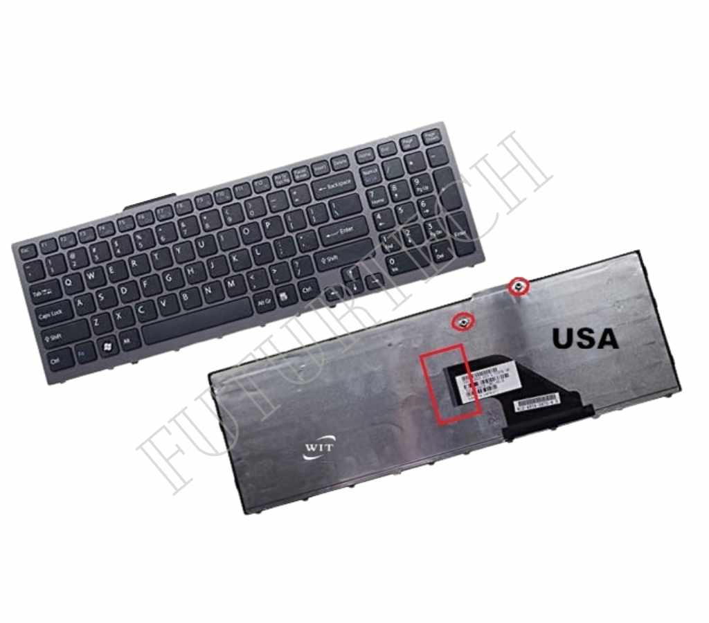 Keyboard Sony Vaio F1 F11 F12 F13 Black Frame US