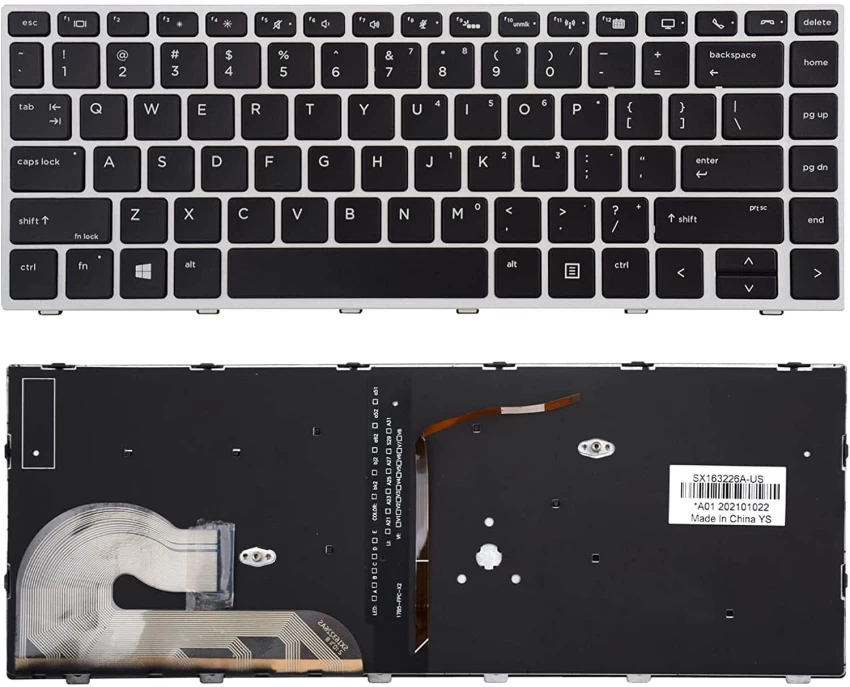 Keyboard HP EliteBook 840-G5 Backlite Silver Frame