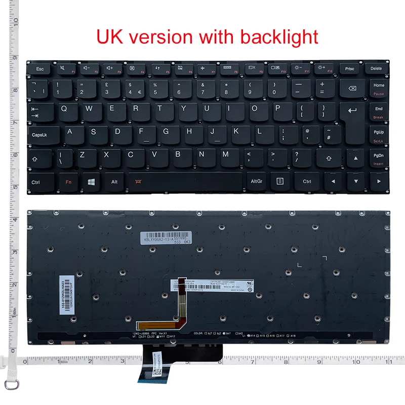 Keyboard Lenovo Ideapad E31-70 E31-80 U31-70 700-14ISK 500S-13ISK Yoga 2-13 Backlite UK