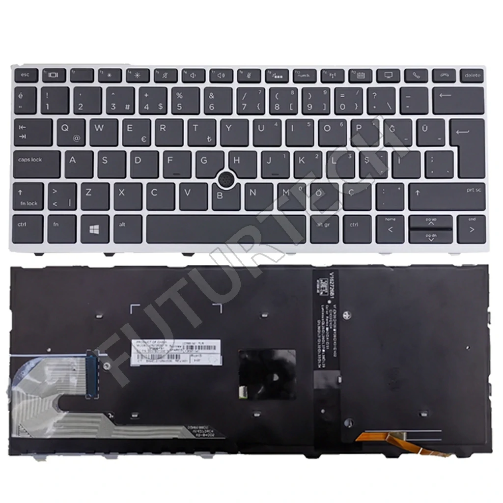 Keyboard HP 830-G5 730-G5 735-G6 836-G5 Pointer Backlite Silver Frame